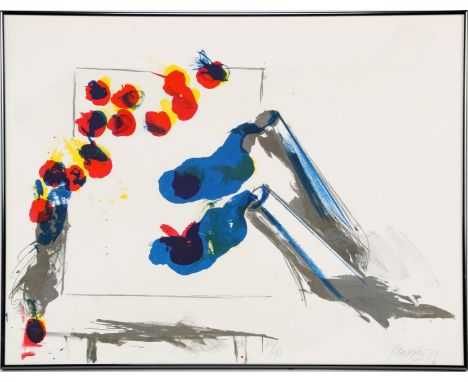 Ger Lataster (1920-)Untitled composition, color lithograph dated 1971, 80/190, 56x76 cm