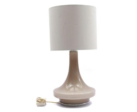 Brown glass 1970s table lamp, 70 cm high