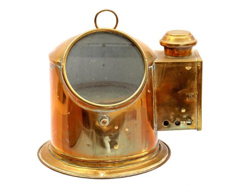 Copper ship's compass 22 cm high, 26 cm wide