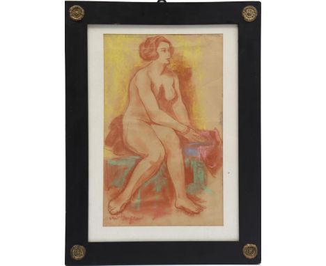 With signature van Dongen, Posterende dame, color lithograph 41x26 cm