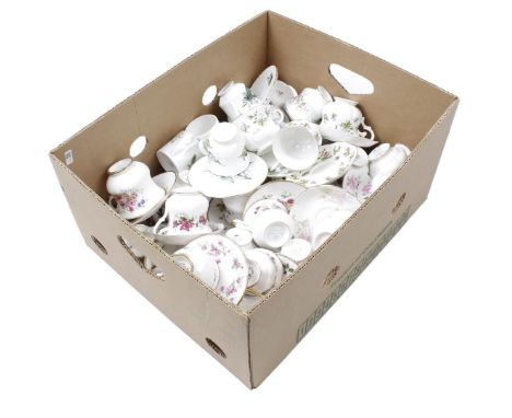 Box of 32 English porcelain cups and saucers
