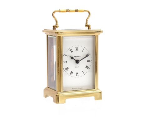 Duverdrey &amp; Bloquel Bayard travel alarm clock in brass case 11.5 cm high