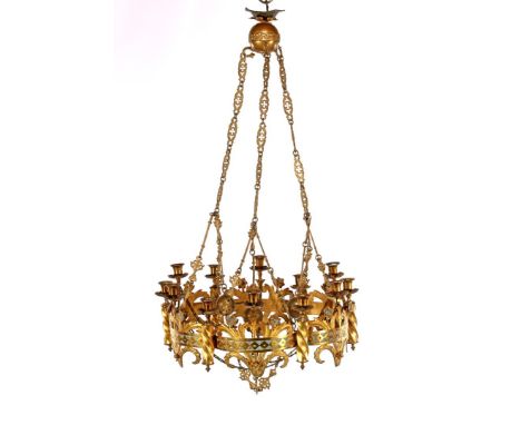 12-light brass candle crown, 50 cm diameter