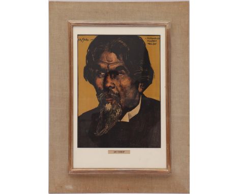 Portrait of Jan Toorop by Willy Sluiter, De Nieuwe Amsterdammer, 1915, outer size 67x51 cm