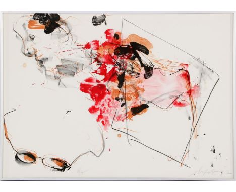Ger Lataster (1920-)Untitled composition, color lithograph dated 1992, 8/75, 56x78 cm