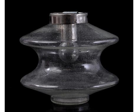 RAAK Amsterdam, glass ceiling lamp with metal frame, model 1047, 1960s, 24 cm high, 26 cm diameter. Provenance collection Cas