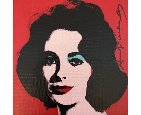 Andy WARHOL (1928-1987), d'après. Liz Taylor,1964. A Print Retrospective . Carton d'invitation de l’exposition A Print Retros