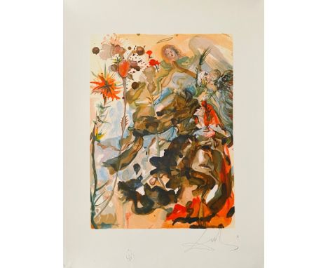 Salvador DALI (1904-1989), (D’APRÈS) Divine comédie - Le paradis - Chant 26 , 1963 Bois gravé en couleurs sur vélin de Rives 