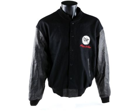 Sleepy Hollow (1999) Crew Jacket from the film directed by Tim Burton, Leather arms with embroidered patch to front, Size XL.