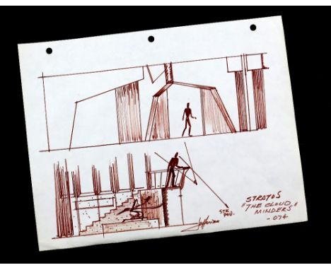 Star Trek: The Original Series - Hand drawn storyboard page 'Stratos The Cloud Minders - 074 from the twenty-first episode of
