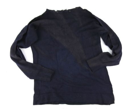 AMENDED DESCRIPTION - Titanic (1997) - A White Star Line crew member's knitted navy blue jumper with reversed logo, from the 