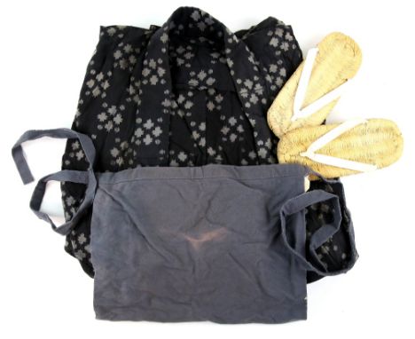 The Last Samurai (2003) - Civilian costume from the film starring Tom Cruise. Comprises a black and patterned yukata, grey ap