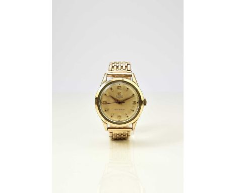 Cyma: A gentleman's gold plated wristwatchModel: TriplexDate: Circa 1955Movement: 17-jewel Cal.R459 manualDial: Brushed gold,
