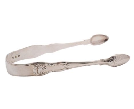 A pair of George III silver Kings pattern sugar tongs, maker Paul Storr, London, 1814: 14cm. long, 51.9gms, 1.67ozs.