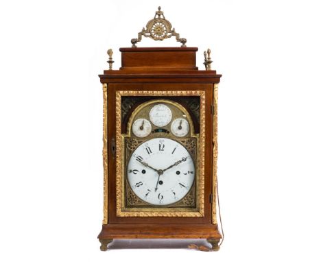 Schonback in Segedin, an Austrian baroque mantel clock: the short-duration movement having a verge escapement and Viennese gr
