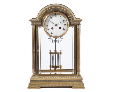 Japy frères, Paris, an arched-top four-glass mantel clock: the eight-day duration movement striking the hours and half-hours 
