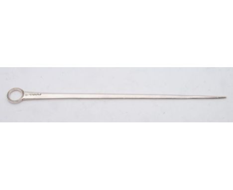 A George III meat skewer, maker George Smith III & William Fearn, London, 1794: crested, of tapering form with reeded ring ha