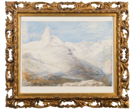 James Poole [1804-1886]-The Matterhorn,:-signed J J Poole bottom rightwatercolour 38 x 52cm.