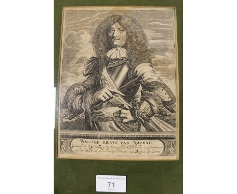 A FRAMED AND GLAZED ENGRAVING OF A PORTRAIT OF A GENTLEMAN (1807)