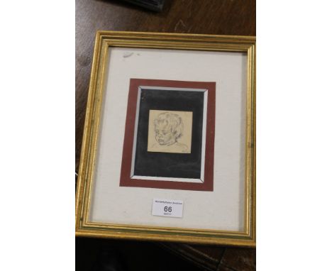 A FRAMED AND GLAZED PRINT OF A PORTRAIT OF A CHILD (1818)