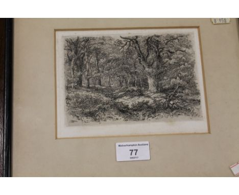 A FRAMED AND GLAZED ETCHING OF A LANDSCAPE BY JOHN MIDDLETON 'NORWICH UNDER BRIGHT LADBROOK' (1396)