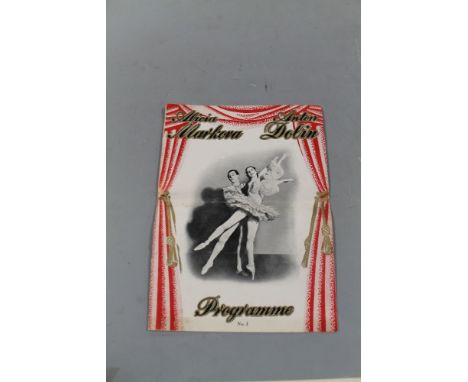 A VINTAGE THEATRE PROGRAMME FOR THE GALA PERFORMANCE OF BALLET BY ALICA MARKOVA, SIGNED BY ALICIA MARKOVA