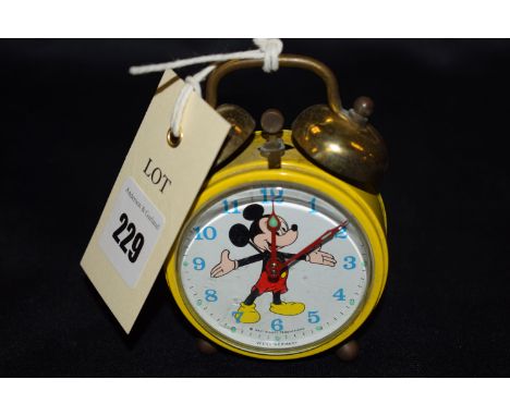 A Phinney-Walker Mickey Mouse alarm clock, Walt Disney Productions.