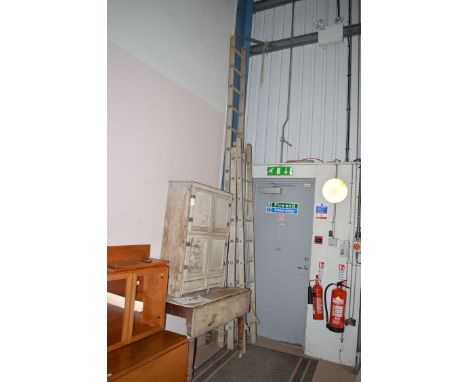 Three sections of aluminium ladder (not an extending ladder).