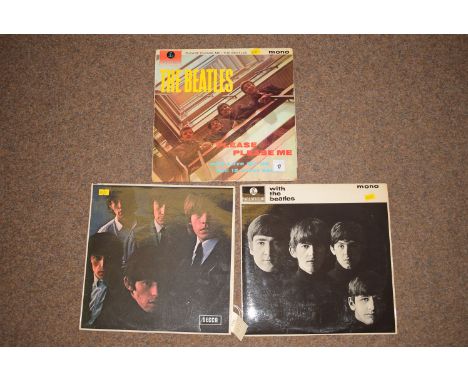 An early mono pressing of the Beatles LP album "Please Please Me"; and early mono pressing of the Beatles LP "With the Beatle