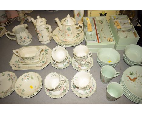 A modern Oriental part dinner and tea service; together with an Adams ware 'Azalea' pattern part dinner and tea set.