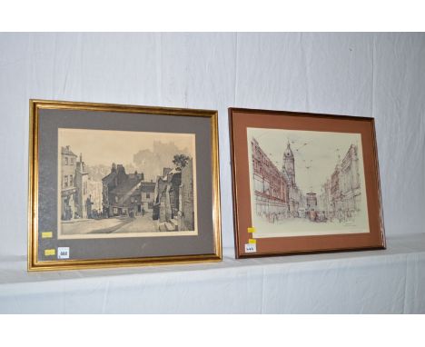 An aquatint, by Leonard R. Squirrell - "Durham City" signed in the plate and dated 1931, and signed with pencil on border; to