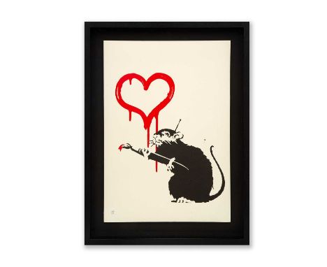 Banksy (British 1974-), 'Love Rat', 2004, screenprint in colours on wove paper, numbered from an edition of 600 in pencil, pu