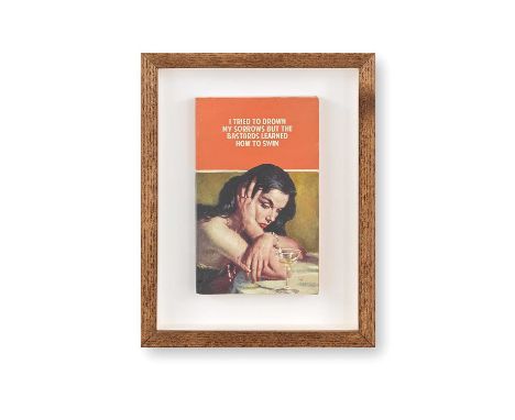 Connor Brothers (British Duo), 'I Tried To Drown My Sorrows', 2020, hand-painted vintage paperback with silkscreen, signed an