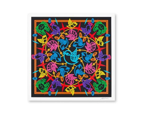 Ai Weiwei (Chinese 1957-), 'Free Speech', 2023, screenprint in colours on 600gsm Somerset Tub Sized Radiant White paper, sign
