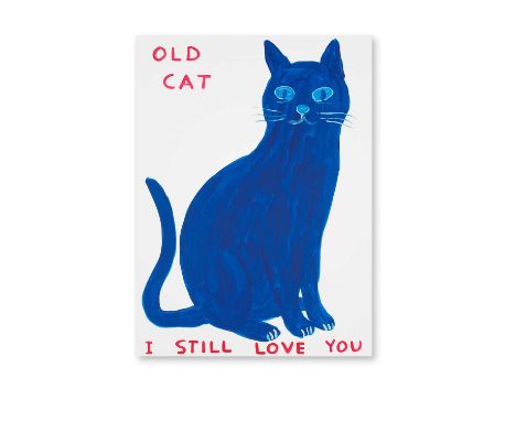 David Shrigley (British 1968-), 'Old Cat', 2022, screenprint in colours on 410gsm Somerset Tub Sized paper, signed, dated, an