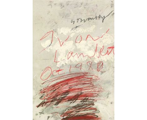 Cy Twombly (American 1928-2011), 'Yvon Lambert Oct 1980', 1980/2019, offset lithograph in colours on wove paper, published by
