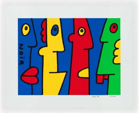 Thierry Noir (French 1958-), 'Yes Or Noir', 2003, screenprint in colours on wove paper, signed and numbered from an edition o
