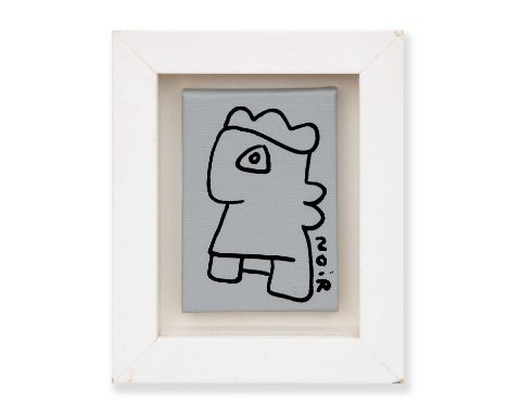 Thierry Noir (French 1958-), 'Mini Canvas (Light Grey)', 2020, unique acrylic on canvas from the Thierry Noir 'Mini' Series, 