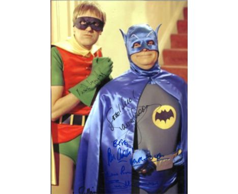 Only Fools and Horses 18x12 signed Batman and Robin photo rolled signed by Nicholas Lyndhurst, David Jason, John Challis, Sue