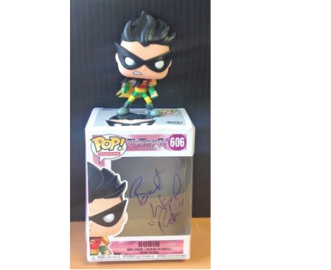 Burt Ward signed Robin Super Sized Vinyl Figure signed on the original box. American actor and activist best known for his po