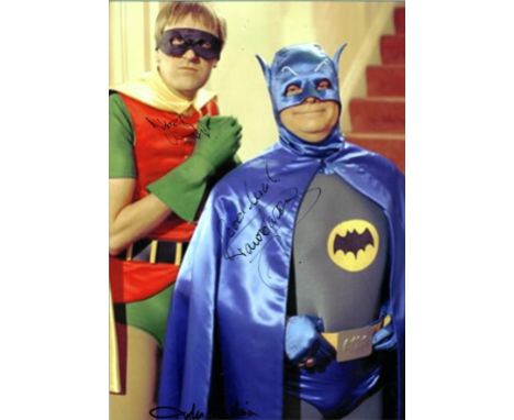 Only Fools and Horses 18x12 signed Batman and Robin photo rolled signed by David Jason, Nicholas Lyndhurst and John Sullivan.
