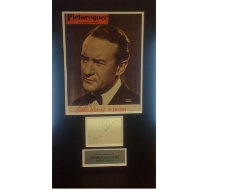 George Sanders 20x12 overall mounted signature piece includes 12x10 Picturegoer magazine cover from May 1951, signed album pa