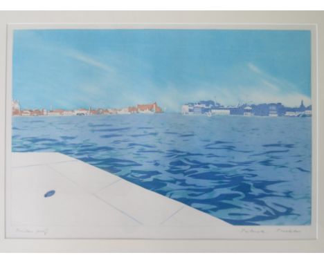 PATRICK PROCKTOR (1936 - 2003)  (ARR) :A framed and glazed coloured lithograph, 'Venetian View' pencil signed, printers proof