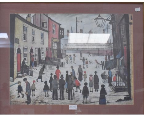 After Lowry; six colour lithograph prints of various Lowry pictures, four 45 x 61cm, 45 x 54cm, and 44 x 52cm (6).