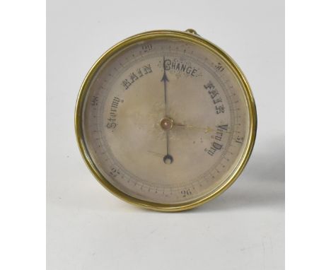 A Short &amp; Mason Ltd London brass wall-hanging ship's barometer.