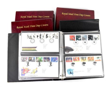 Five albums containing various mixed first day covers to include British Army uniforms, 'Lest We Forget', James Bond, insects
