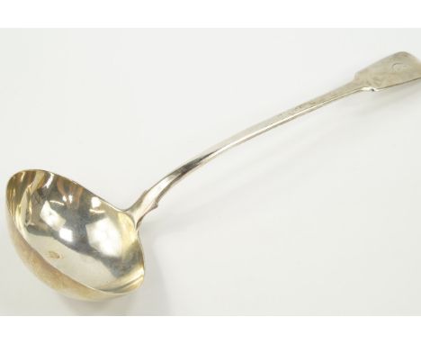 A George III silver soup ladle, initial engraved, William Eley & William Fearn, London 1820, 6.36oz.