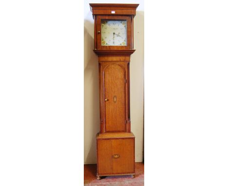 Early 19th century mahogany and oak cased thirty hour longcase clock by Thomas Yeates, Penrith, the square hood enclosing a p