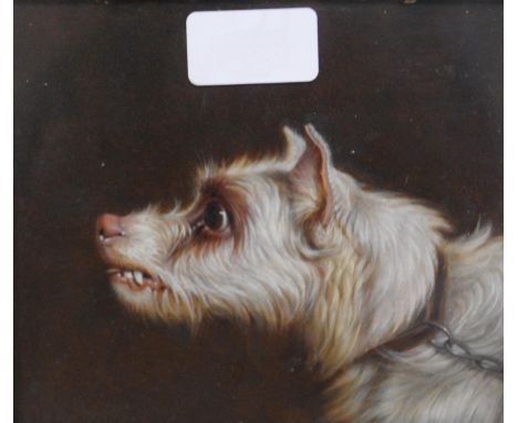 Attributed to Martin Theodore Ward (English, 1799 - 1874)Portrait of a dog Oil on board (under glass), 13cm x 14.5cm.