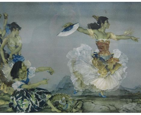 Sir William Russell Flint (British, 1880 - 1969) Danza Montana Signed in pencil lower right, blind stamp to lower left, print